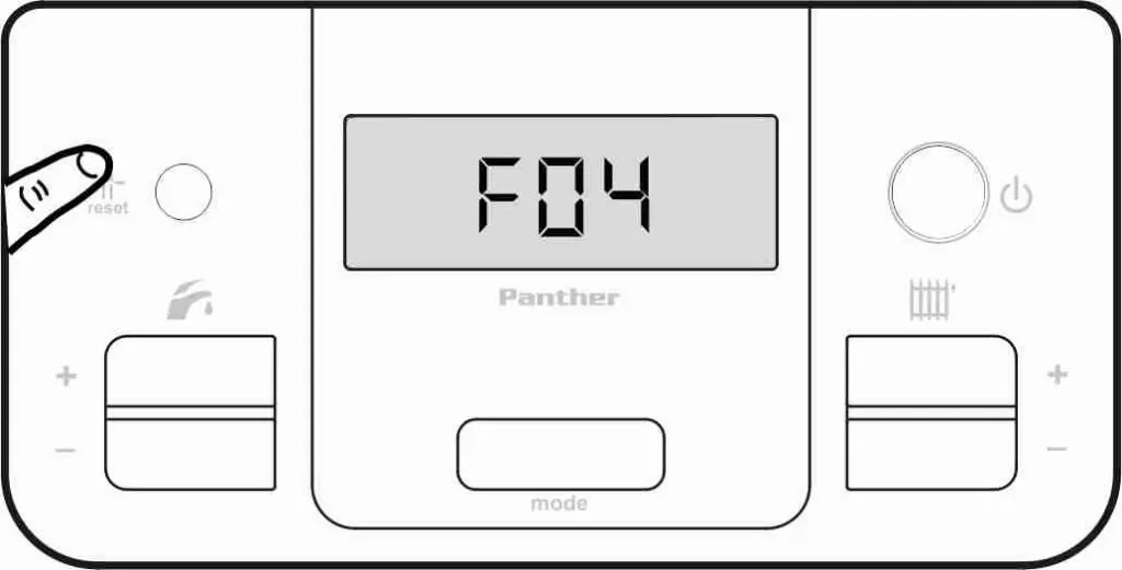 Сброс ошибки F04 на панели управления котлом Protherm